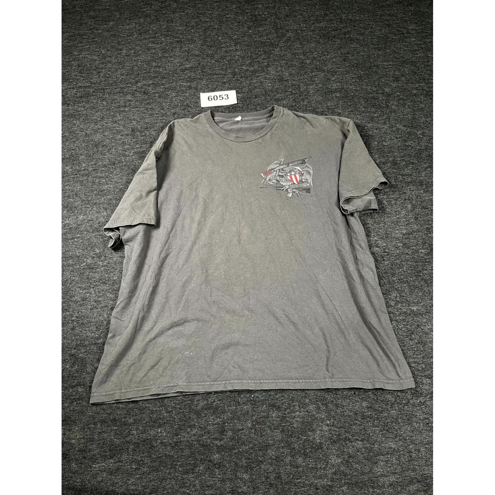 Alstyle T Shirt Mens XL Gray Cotton Crew Neck Second Amendment Skull Graphic